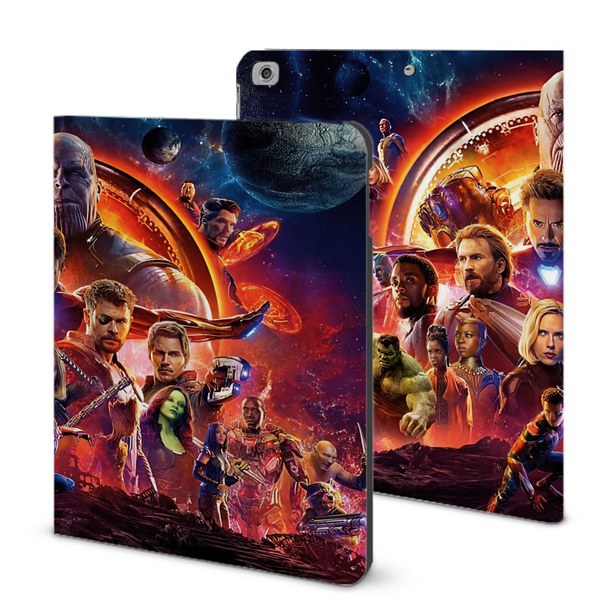 （画像用） アベンジャーズ The Avengers IPad ケース ブック型 PUレザー TPU 耐衝撃 軽量 薄型 ペン収納なし 全面保護 IPad 各モデル対応